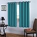 Turquoize Teal Curtains Thermal Insulated Blackout Curtains for Bedroom 63 Inch Length Grommet Top Curtains 2 Panels Set Room Darkening Curtains Drapes for Living Room, 52 x 63 Inches, Teal