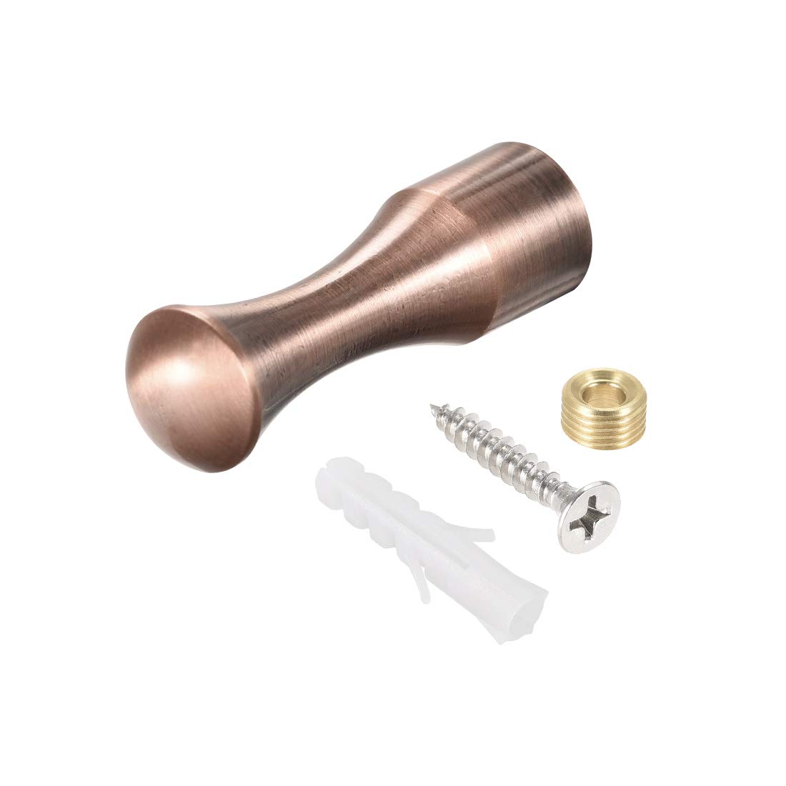 sourcing map Wall Hook Robe Towel Hook Wall Mounted Coat Hooks 14x45mm(DXL) Brushed Copper Tone