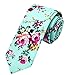 Flower Ties for Men,Mens Ties,Skinny Tie,Floral Printed Cotton Neck Tie Slim (4 Colors)