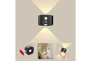 KOOPALA UP&Down Light Source Wall Sconces with Motion Sensor, Cordless LED Wall Night Lights 360°Rotate & Rechargeable Battery Operated, 3 Brightness, Indoor Motion Detection Wall Lamps for Pictures Corridor