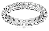 Platinum-Plated Sterling Silver Swarovski Zirconia All-Around Ring (3 cttw)