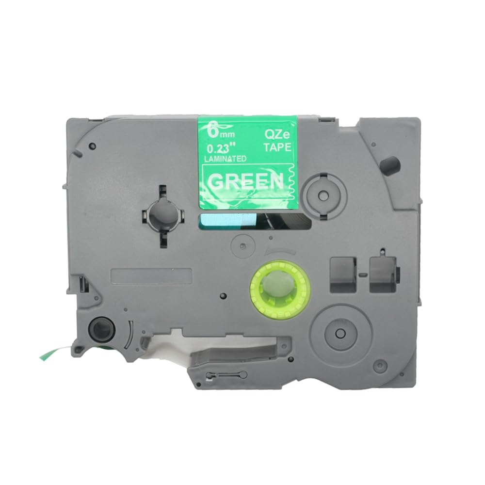 BROVACS 1 Pack White on Green Laminated Label Tape Compatible for Brother P-Touch Label Printer TZ 715 TZe 715 6mm 1/4" OPA4715