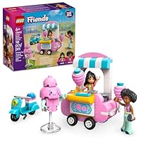 LEGO Friends Cotton Candy Stand and Scooter - Building Toy Pretend Play Set for Kids, Girls and Boys, Ages 6+ - with 2 Minidolls, Wheelable Food Cart and Accessories - Gift Idea for Birthday - 42643