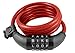 Wordlock CL-408-RD 4-Letter Combination Bike Lock Cable, Red, 5-Feet