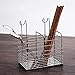 304 Stainless Steel Hanging 2 Compartments Mesh Utensil Drying Rack/ Chopsticks/Spoon/Fork/Knife Drainer Basket Flatware Storage Drainer (Square)