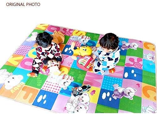 GLeo Kids & Baby Waterproof Learning Floor Mat with Roll Packing, Anti Skid, Double Sided Printed, Baby Play, Crawl Mat, BPA Free, Size Ard. :- 6 x 4.25 feet, Thickness : 10 mm.