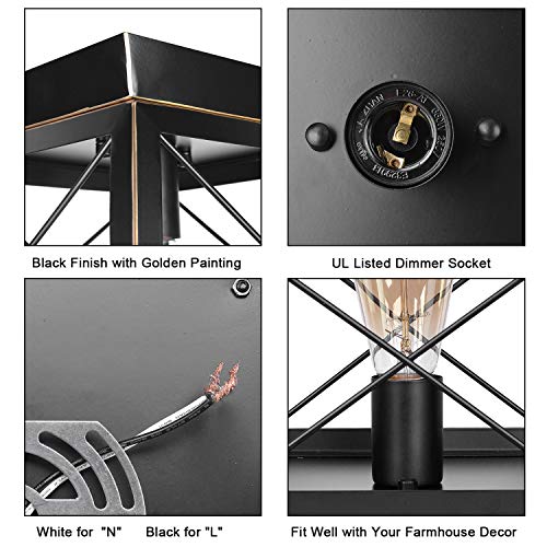 HMVPL Industrial Pendant Lighting Fixtures,Farmhouse Flush Mount Close to Ceiling Light Mini Ceiling Lamp One-Light for Kitchen Island Dining Room Bedroom Foyer Hallway
