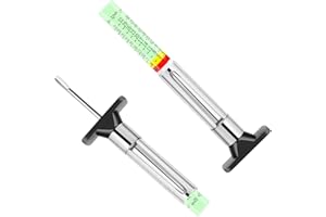 GODESON Tire Tread Depth Gauge, Fluorescent Color-Coded Tread Depth Gauge in 1/32 Inch,Pocket Clip Tyre Wear Measure Tool for Car, Semi Truck, Motorcycle Tire Check, Glow-in-The-Dark(Pack of 2)
