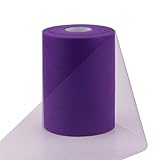 vLoveLife Purple 6 Inch x 100 Yards Tulle Roll Spool Fabric Table Runner Chair Sash Bow Tutu Skirt Sewing Crafting Fabric Wedding Party Gift Ribbon