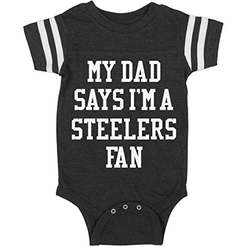 Funny My Dad Says I'm A Steelers Fan: Infant Rabbit Skins Football Bodysuit