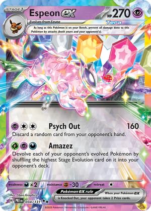 Pokemon - Espeon 034/131 – Prismatic Evolutions – Double Rare – Foil Single Card