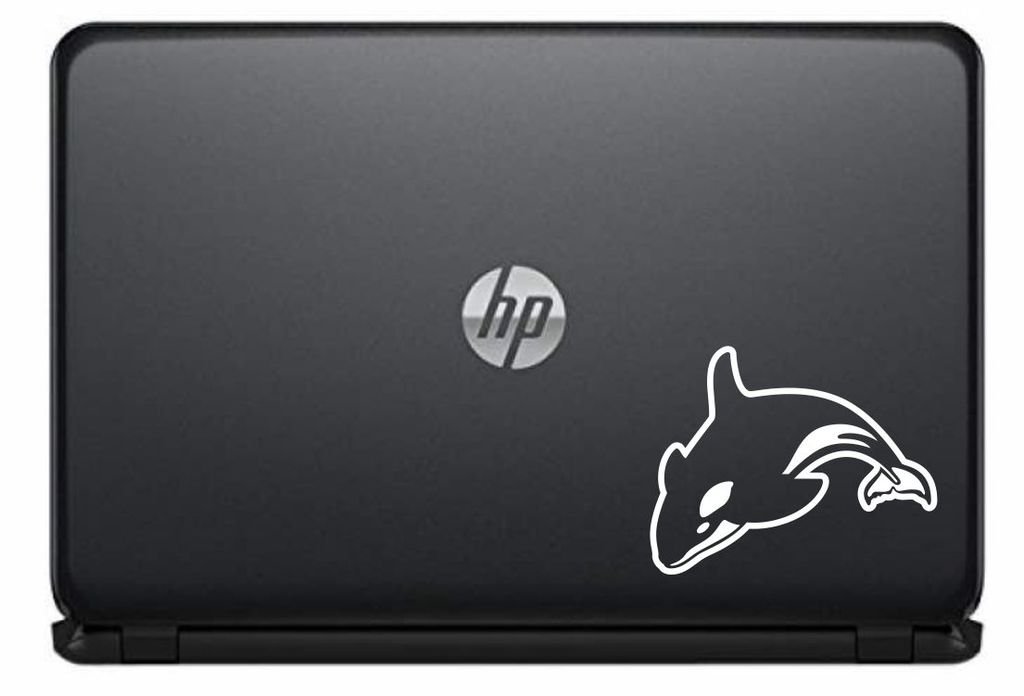 Fish Orca Whale Version 1 Vinyl Decal Sticker for Computer Macbook Laptop Ipad Electronics Home Window Custom Walls Cars Trucks Motorcycle Automobile and More (WHITE)