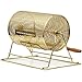 Topeakmart 11 Inch x 8 Inch Raffle Ticket Drum Brass Plated Casino Spinning Bingo Drum