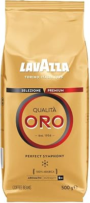 Café en Grains, Qualità Oro Perfect Symphony, Café Espresso 100% Arabica Rond et aromatique, Paquet de 500 g