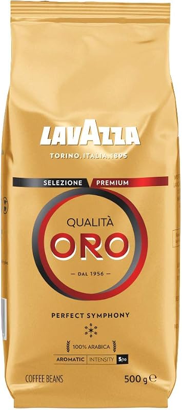 Café en Grains, Qualità Oro Perfect Symphony, Café Espresso 100% Arabica Rond et aromatique, Paquet de 500 g