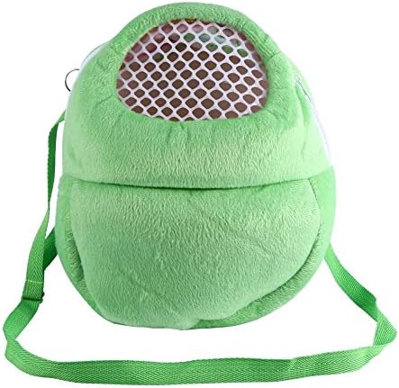 Hamster Carrier Bag, Small Animal Outgoing Carrier Bag with Shoulder Strap Portable Travel Handbag Backpack for Hedgehog Hamster Mouse Rat Sugar Glider Squirrel Chinchilla Rabbit (S, Green)