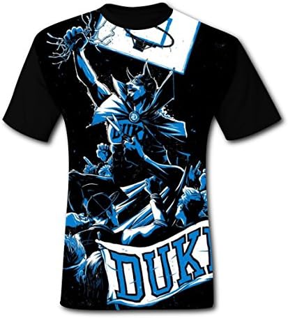 T-shirts Tee Shirt Tops for Men Black Cool 3D Duke Blue Devils L