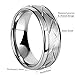 King Will TYRE Men's 8MM Silver Domed Grooved Tungsten Carbide Ring Brushed Wedding Band(11)