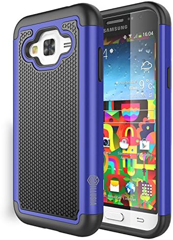 Galaxy J7 Case, ILLUSIA [Drop Protection] Protective Case Hybrid Dual Layer Rubber Plastic Impact Defender Rugged Slim Hard Case Cover Shell for Samsung Galaxy J7 (2016) rugged Blue)