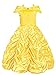 Padete Little Girls Princess Belle Yellow Party Costume Off Shoulder Dress (Yellow, 8 Years)