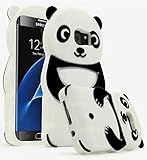 Samsung Galaxy S7 Edge ,Bastex Black and White Silicone Panda Character Case Cover for Samsung Galaxy S7 Edge