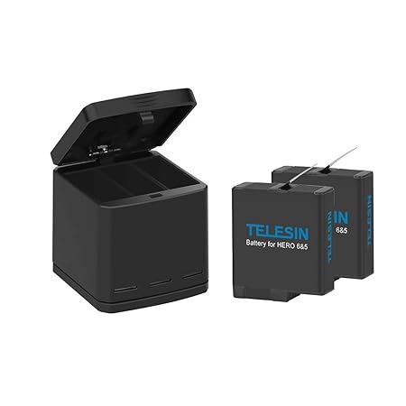 AFAITH 3-Wege-Multifunktionsladegerät, Schnellladegerät 2-in-1 Ladeladegerät + 2 Pcs Akkus Für Zubehör für GoPro Hero 5 Hero 