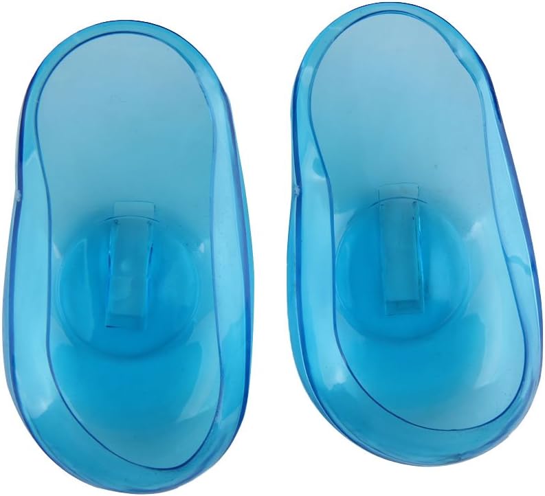 Zibuyu 2PCS Blue Clear Silicone Ear Cover Hair Dye Shield Protect Salon Color