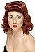 Smiffys womens Pin Up Girl Wig, Auburn, One Size
