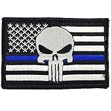 American Tactical Supply Co. Tactical Punisher American Flag Patch, Blue Lives Matter