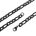 Bowisheet 16-30In 4-8.5MM Black Figaro Stainless Steel Chain Necklace Link Chain for Men Women