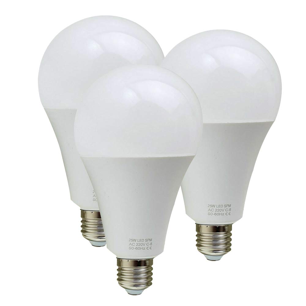 LEDSone 3 Pack 25W E27 Screw LED Light GLS Bulbs, Energy Saving Edison Cool White 6000K Non dimmable Lights