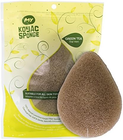 All Natural Korean Facial Konjac Sponge with Real Green Tea by MY KONJAC SPONGE
