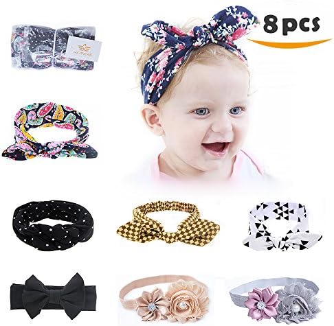 Baby Headband - Hepheas Baby Girl Hairband Elastic Hair Hoops for Toddlers Newborn Teens (Black)