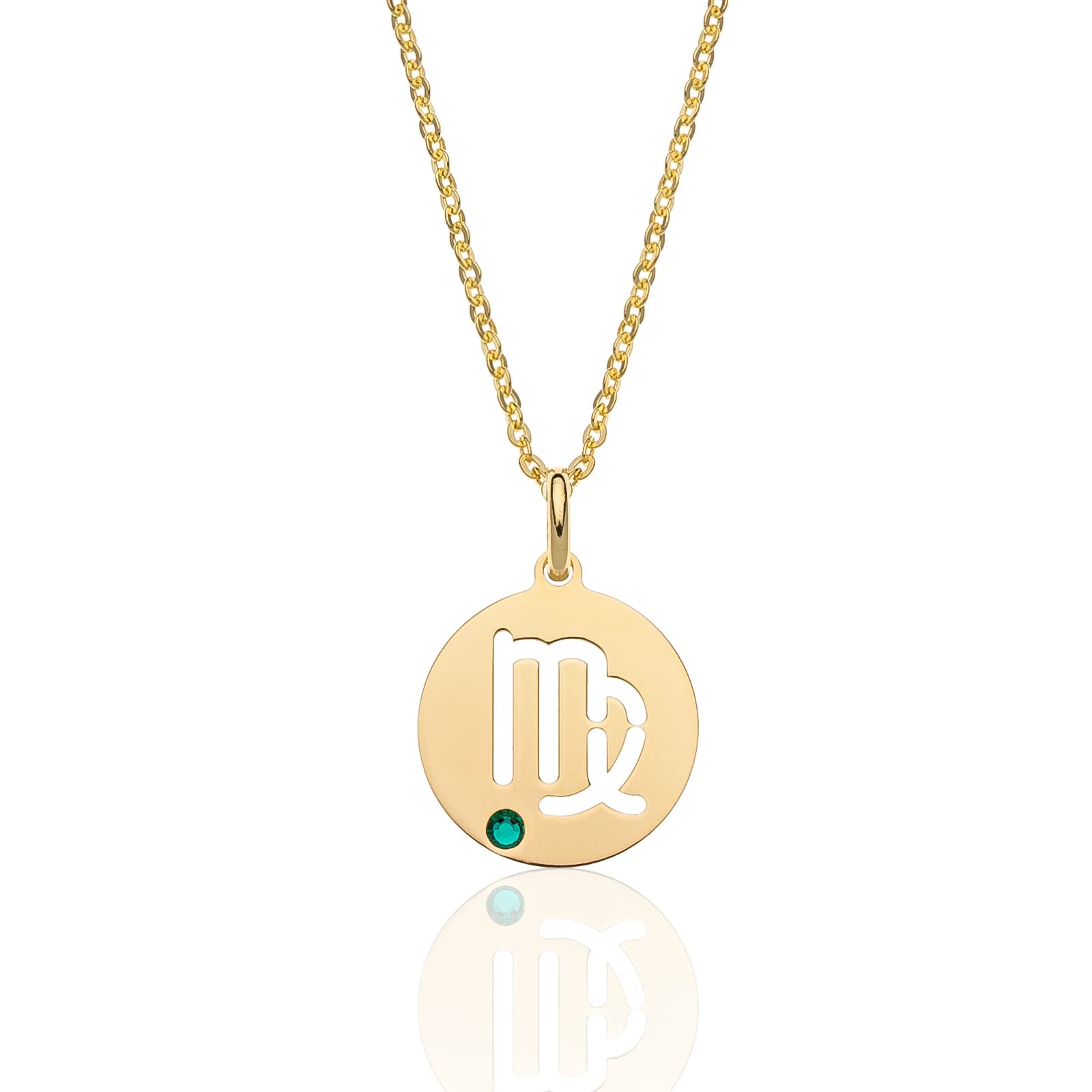 AKA Gioielli® – Virgo Zodiac Necklace in 925 Sterling Silver 18k Gold Plated with Virgo Zodiac Sign Pendant for Women