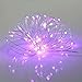 Top-Longer Micro LED 20 Super Bright Color Lights Battery Operated on 6 Ft Long Silver Color Ultra Thin String Wire-2 Sets (Purple)