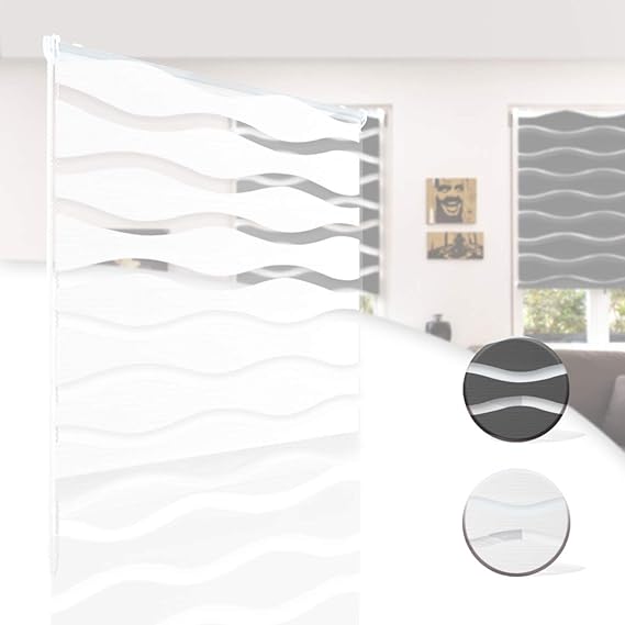 Doppelrollo, Klemmfix Doppelrollo Welle, 110x160cm (BxH) Weiß Doppelrollo Klemmfix, lichtdurchlässig und verdunkelnd Wandmont