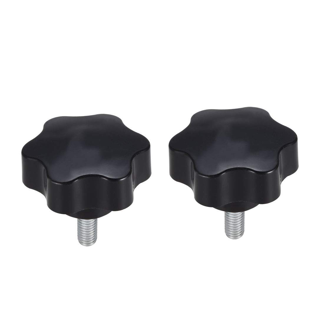 uxcell Clamping Screw Knob, 48mm Dia Plum Hex Shaped Grips Star Knob M8 x 20mm Male Thread, 2pcs