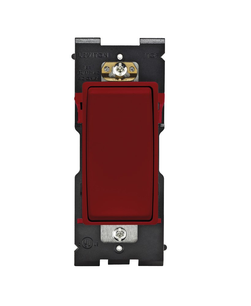 Leviton RE151-RE Renu Switch for Single Pole Applications, 15A-120/277VAC, Red Delicious