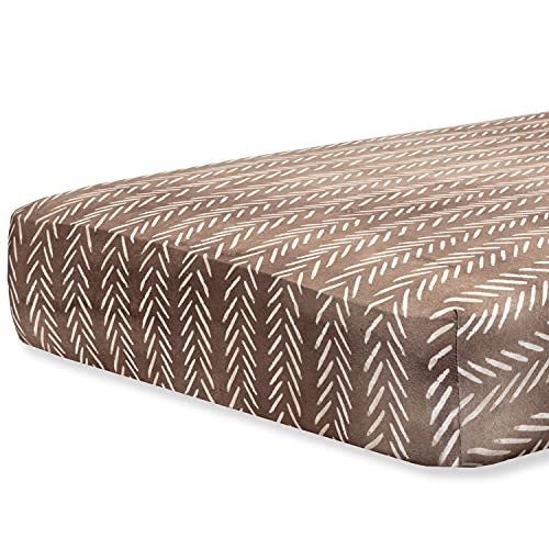 Pobibaby - Premium Single Fitted Baby Boy Crib Sheets for Standard Crib Mattress - Ultra-Soft Cotton Blend, Safe and Snug, and Stylish Woodland Crib Sheet (Wildlife Brown)