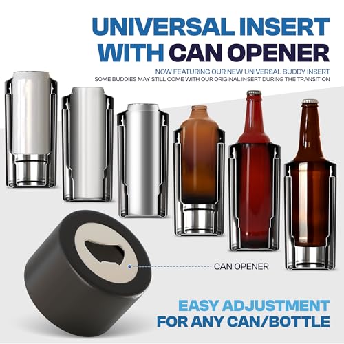 Frost Buddy Universal Can Cooler - Fits Slim Cans, 12 & 16oz (MatteBlack) | 20x colder, cold up to 24 hrs | Sleek, lightweight design | Premium build quality