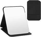 OSDUE Folding Tabletop Mirror 20.5x15.5 Black PU Leather Portable Vanity view 9