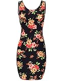 Luna Flower Women's Stylish Floral Print Racer Back Bodycon Short Dresses