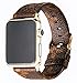 GOKE Brown Flower LV Printed Luxury PU Vegan Leather Watch Band Strap Compatible for 42mm Apple Watch Series 3 2 1 (Brown Flower 42mm)