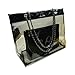 FTSUCQ Womens Casual Chain Clear Tote Transparent Beach Handbag Trapeze Bags (Black)