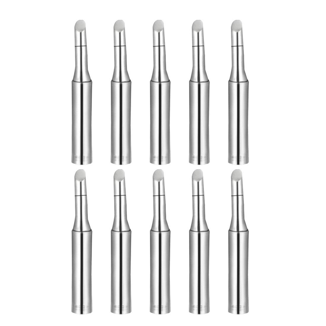 sourcing map Soldering Iron Tips 4mm x 6.5mm Bevel Edge Replacement for Solder Station Tip 900M-T-3C Silver 10pcs