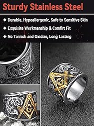 FaithHeart Customized Free Mason Rings for Men