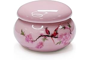MNK66 Porcelain Dappen Dish with Lid for Acrylic Liquid Powder Ceramic Cup Nail Liquid Bowl (YSHJB008) (Pink)