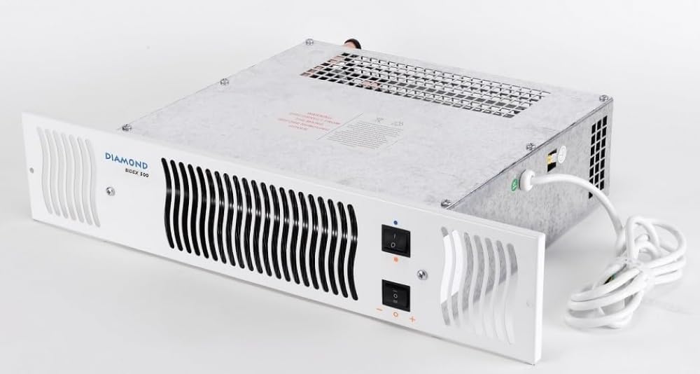 Bidex Diamond 500 Central Heating Kitchen Plinth Heater: White Grille Under cupboard heater