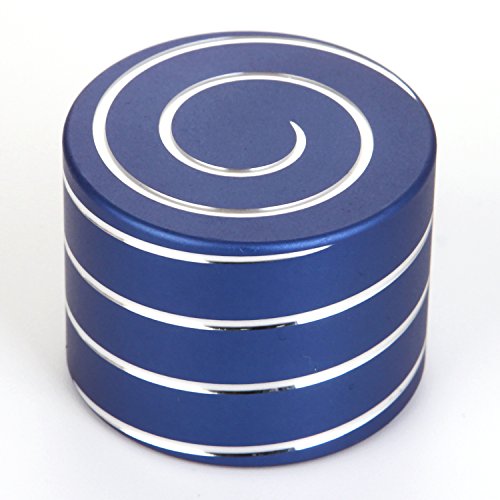 SANFENG Desktop Spinning Top - Aluminium VORTECON Kinetic Spinning Desk Toy - Adult Anxiety Relief Fidget Toys That Creates a Mind-Bending Optical Illusion of Continuously Flowing Helix (Blue, 40mm)