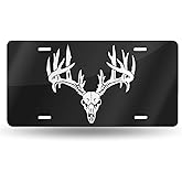 Deer Buck Antlers Skull Hunting Front License Plate Aluminum Decorative License Plates Funny Metal Car Plate 6